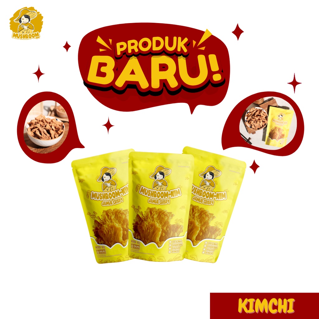 

Jamur Tiram Crispy Mushroom-nim Halal Gurih Siap Makan - Kripik Jamur Krispy Mushroomnim Kimchi - Keripik Makanan Ringan Kriuk Tanpa Minyak - Snack Cemilan Kekinian Purwokerto