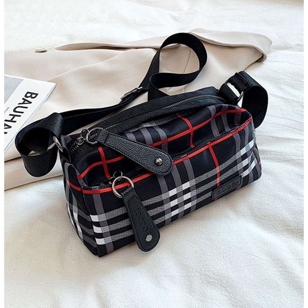 TASHAPPY CR7714 tas SELEMPANG Cantik Tartan Kekinian wanita import model korea supplier tas import EL 5838 LT2174