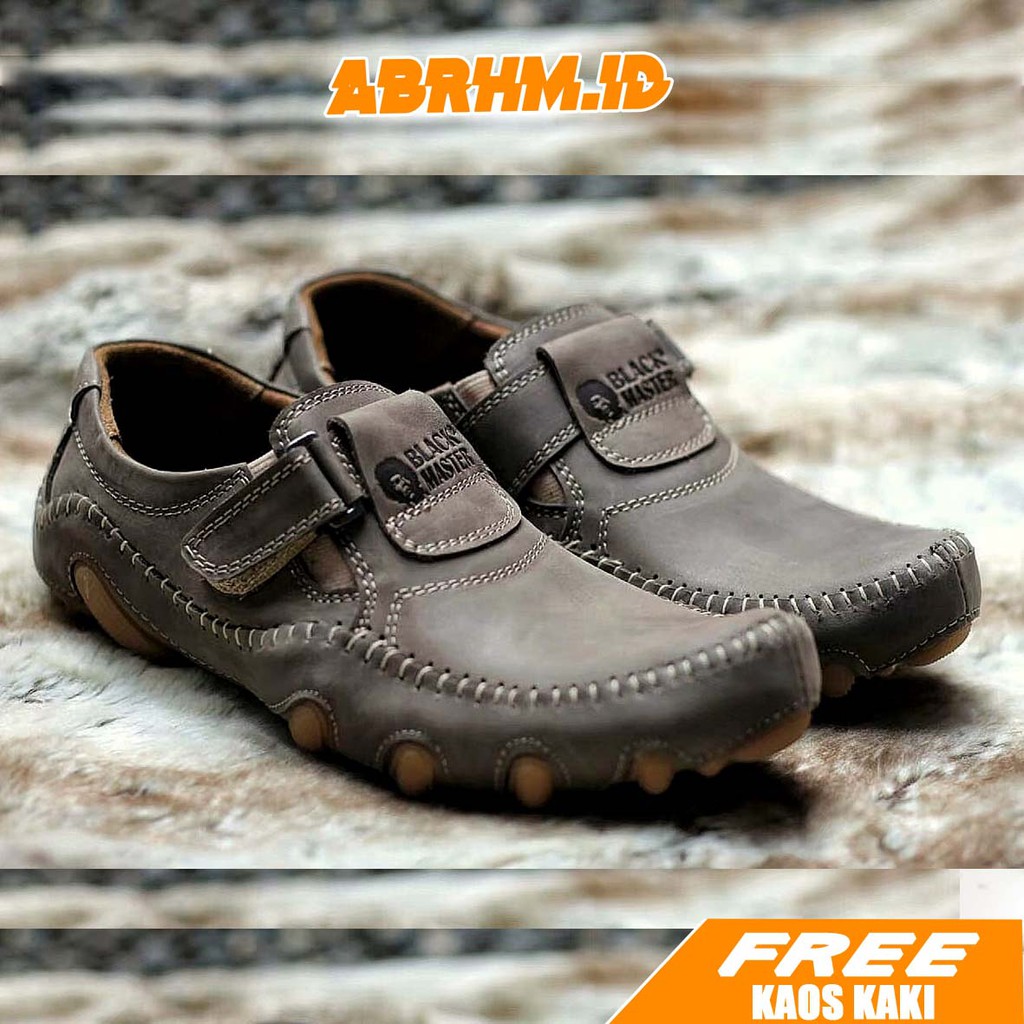 ABRHM X BUFON Sepatu Slip On Pria Sepatu Pria Casual Kulit Asli Original Sepatu Kerja Cowo/Cowok Ori