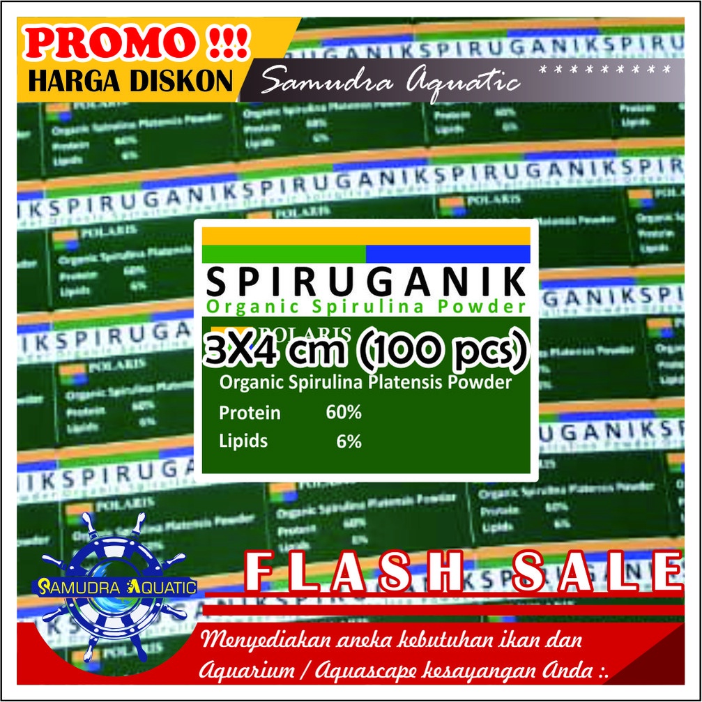 Stiker Kemasan Repack SPRIRUGANIK SPIRULINA, Stiker Spirulina Spiruganik, Stiker Sepirulina, Stiker Sepiruganik