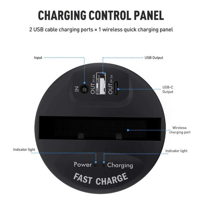 KEYSION 10W 7.5W Fast Wireless Charger for iPhone Android Car Cup Holder - bergaransi 6 bulan