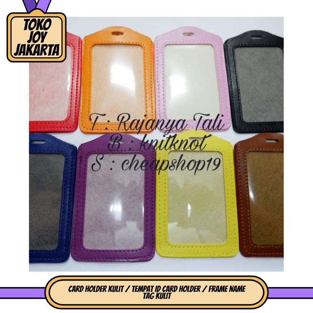 

ID Card Name Tag Holder Bahan Kulit - Hitam