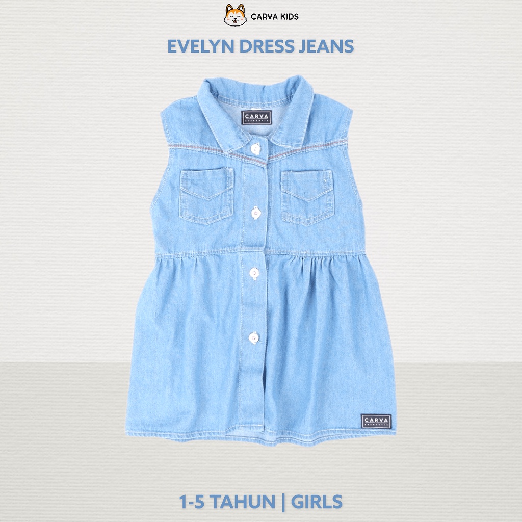 DRESS CARVA SOFT JEANS ANAK PEREMPUAN BAYI EVELYN IMUT LUCU BEST SELLING TERMURAH