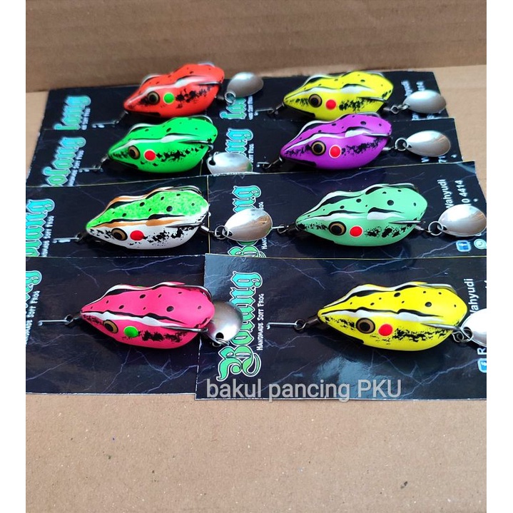 SOFT FROG BOLANG LURE 4,5cm. umpan casting. umpan karet. umpan mainan. umpan gabus. umpan atas. sang