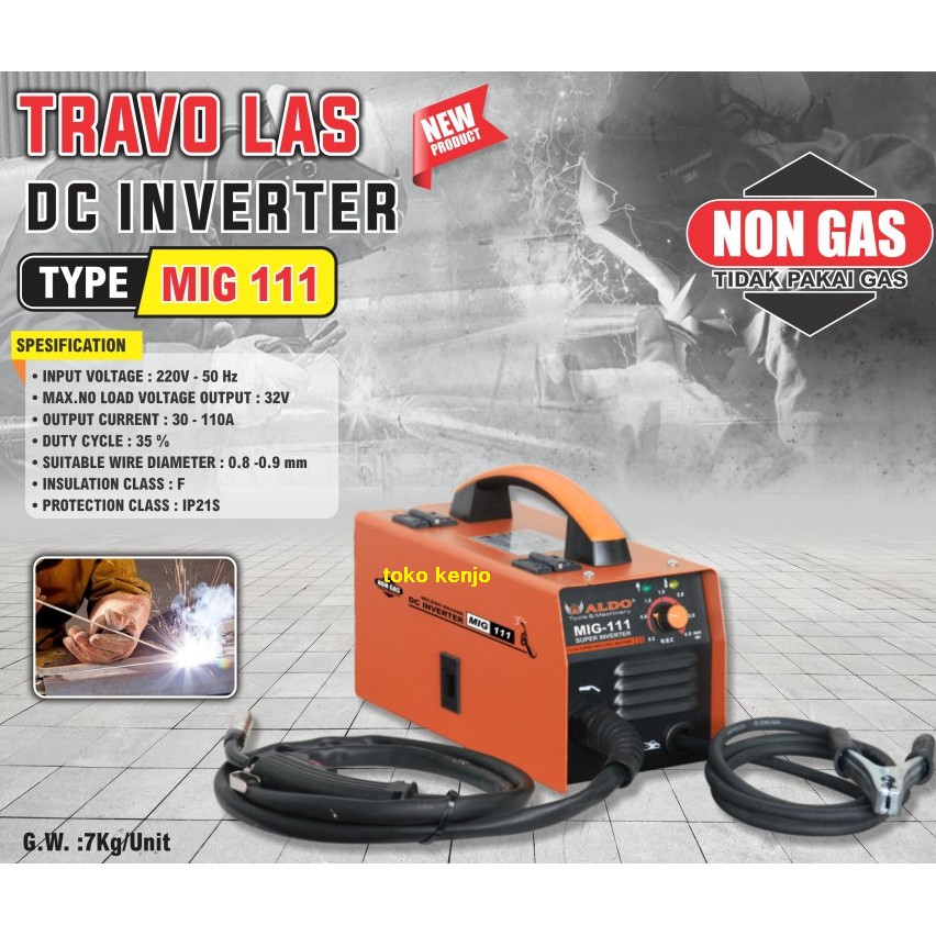 mesin las mig tanpa gas las aldo mig111