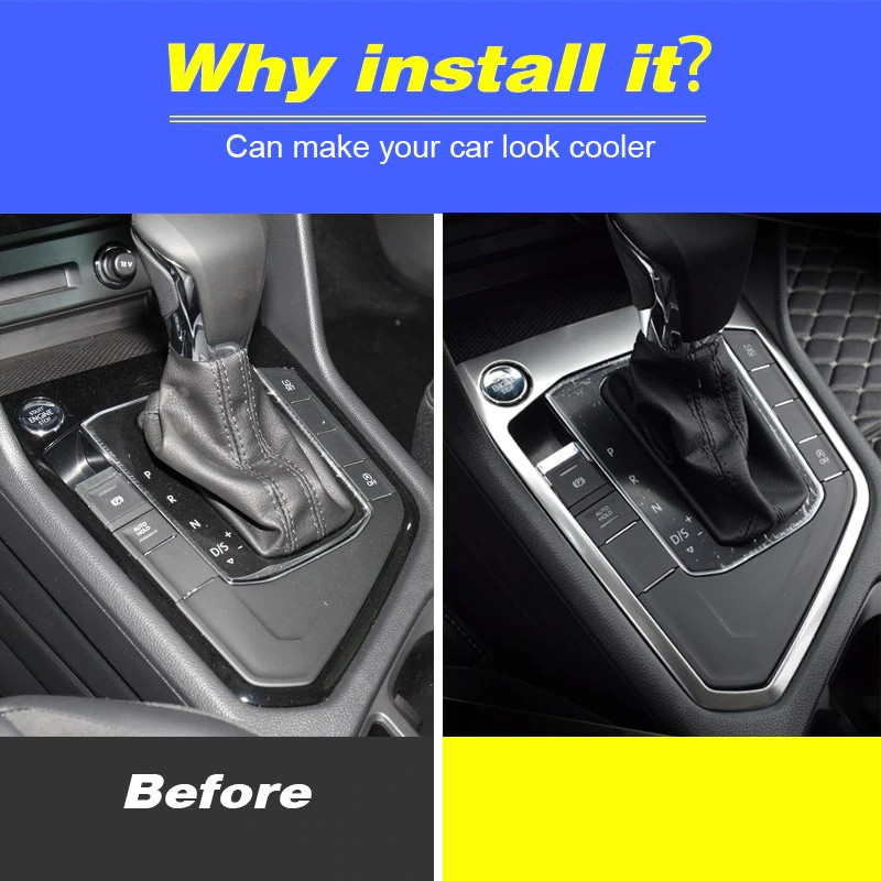 Vtear For Volkswagen VW Tiguan 2019 2018 Accessories Gears Shift Panel Stainless Steel Cover Trim