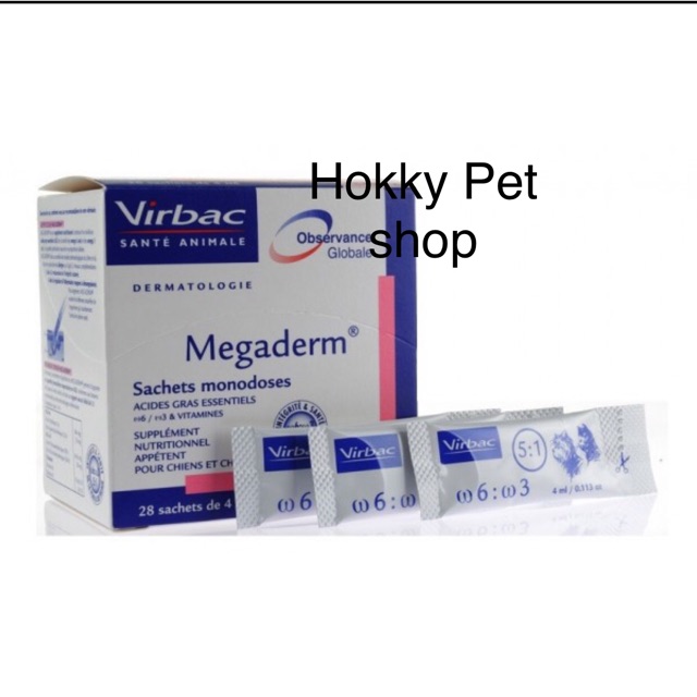 Virbac Megaderm 4ml dibawah 10kg/Vitamin bulu Anjing kucing(jual perpcs)