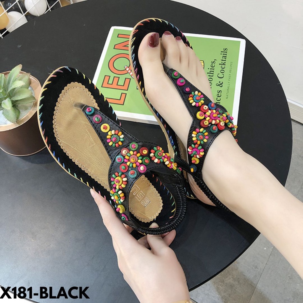 SANDAL WANITA MOTIF MANIK-MANIK CANTIK BANGET BAHAN CANVAS IMPORT 181