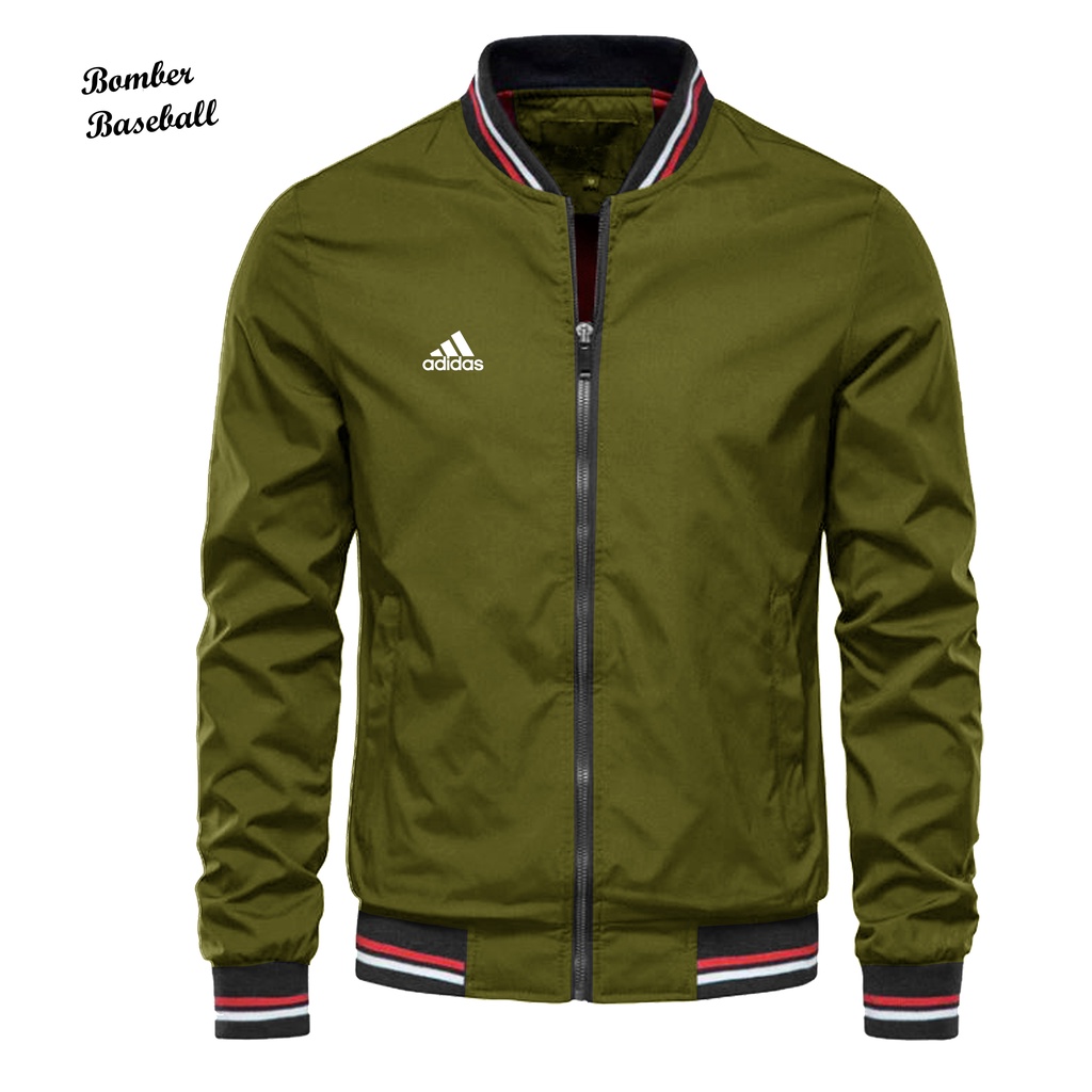 jaket baseball pria logo ADIDAS original / jaket bomber pria / jaket wateroof pria / jaket varsity t