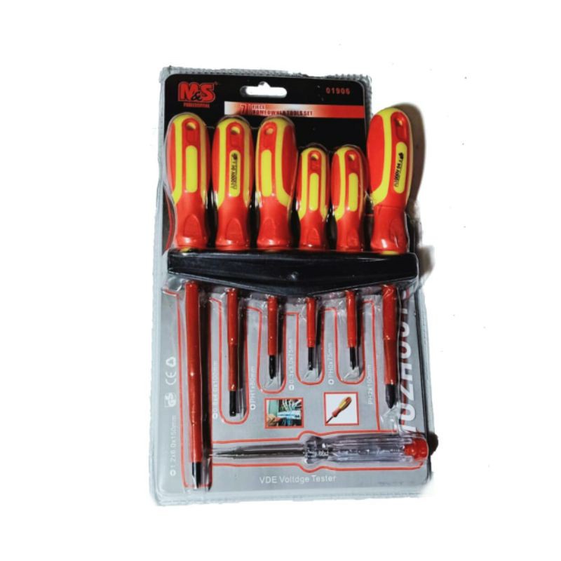 Obeng Listrik Set 7 Pcs - Insulated Screwdriver Set Obeng Listrik Set Magnit 7 Pcs + Tespen Dua Mata Kawaksai spt tekiro BERKUALITAS