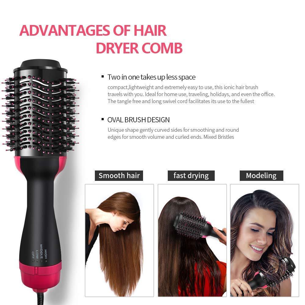 Sisir Blow hair Styling Pelurus Pengering Rambut - One Step Hair Dyer and Styler Hot Air Brush 4in1