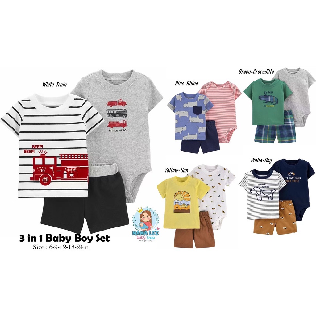 BABY BOY SET IMPOR 3 IN 1 L2105 / JUMPER BAYI LAKI LAKI