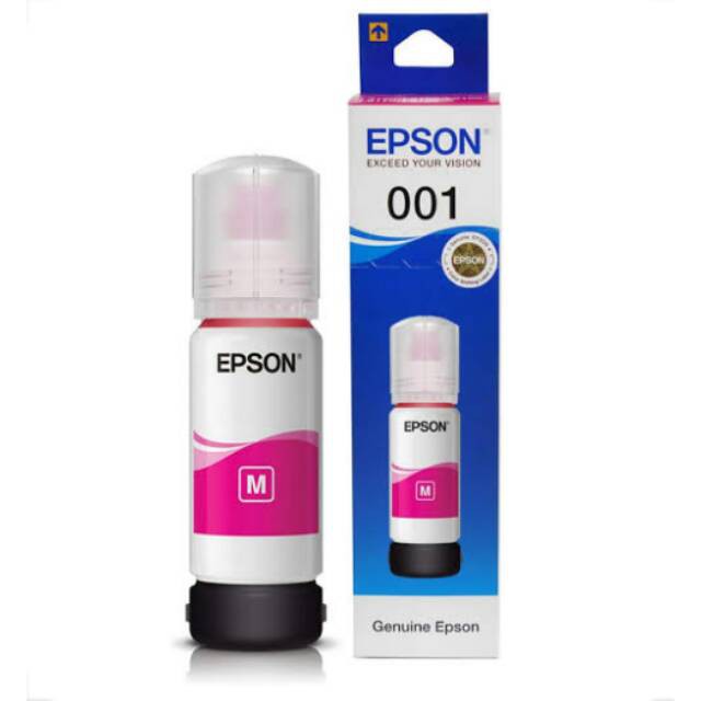 Refill Ink Tinta Epson 001 Magenta Merah Original Y300 C13T03Y300 Printer L4150 L4160 L6160 L6170