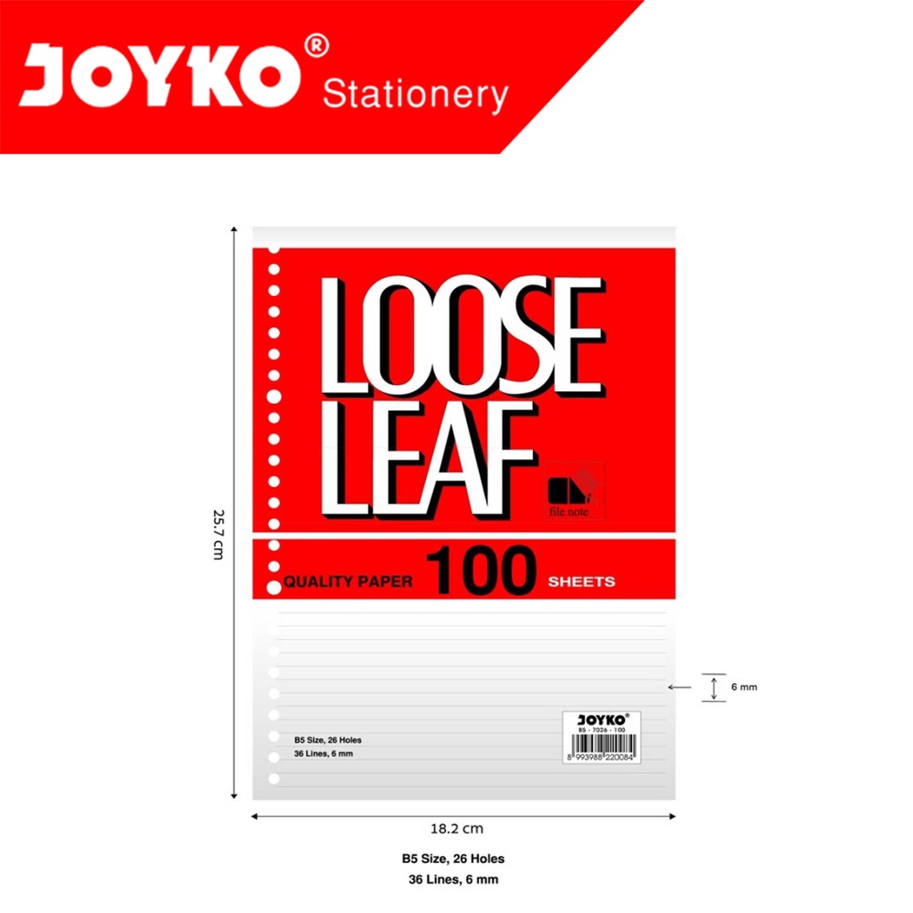 

Joyko Loose Leaf B5 Garis v100