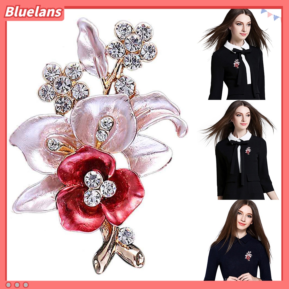 Bluelans Shiny Rhinestones Flower Jewelry Women Girls Fashion Scarf Shawl Brooch Pin