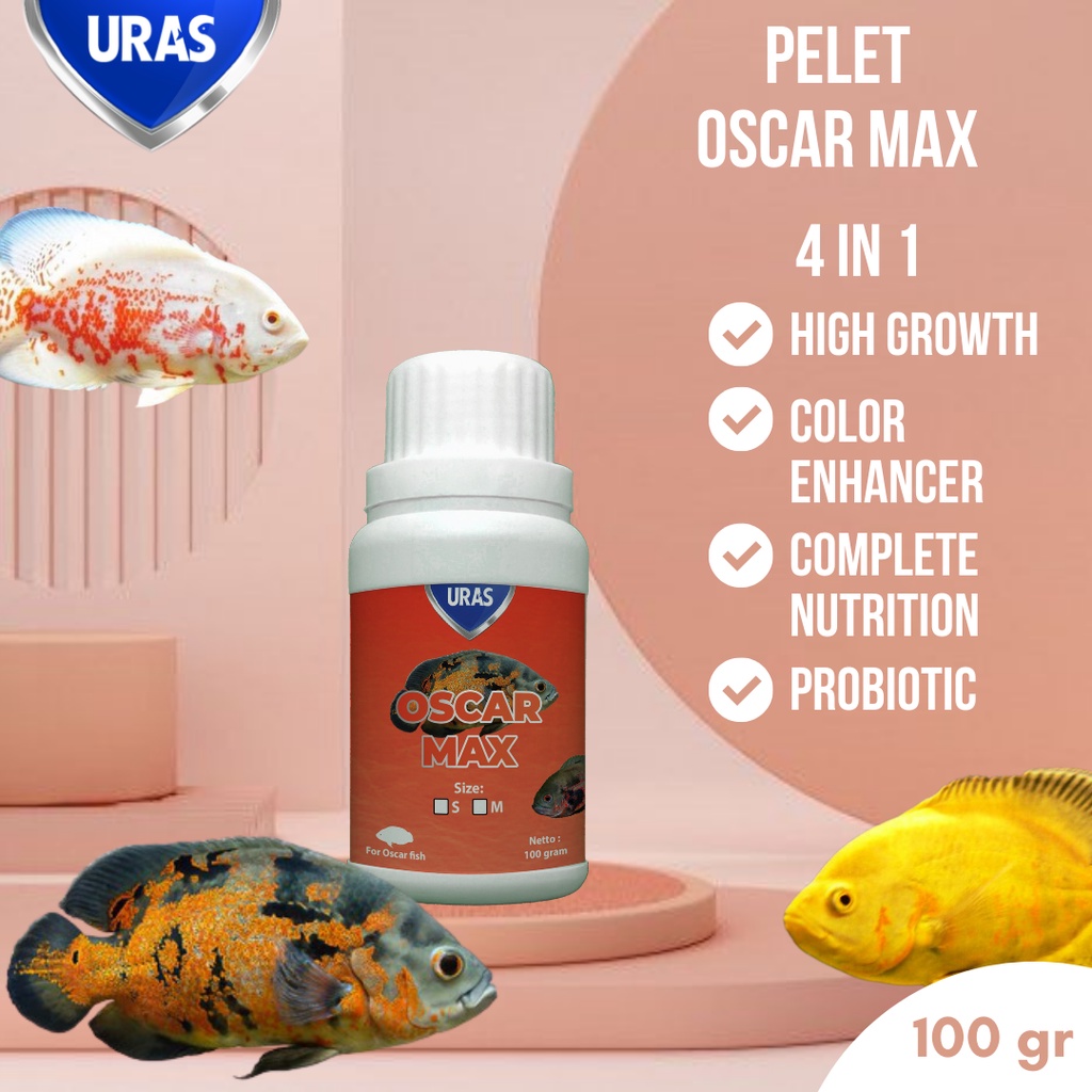 Pelet Pakan with Astaxanthin Spirulina Carophyll Ikan Oscar Albino Tiger Slayer Import Paris Tembaga
