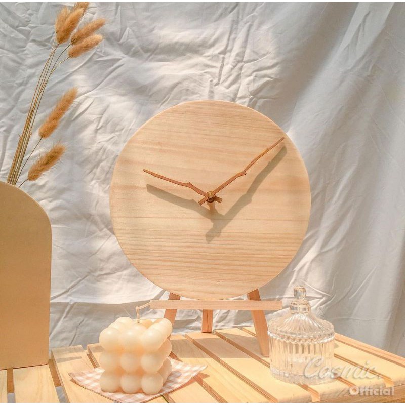 Jam Dinding / Jam Meja Aesthetic / Jam Kayu