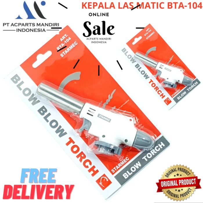 e0401rfg Blow Torch Otomatis Starmec / Kepala Gas Kaleng / Flame Gun Bta-104 Bg201Nh