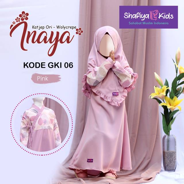 GKA Shafiyakids Katun Inaya Gamis Anak Syari Terbaru Terlucu Tercantik Pakaian Baju Muslim