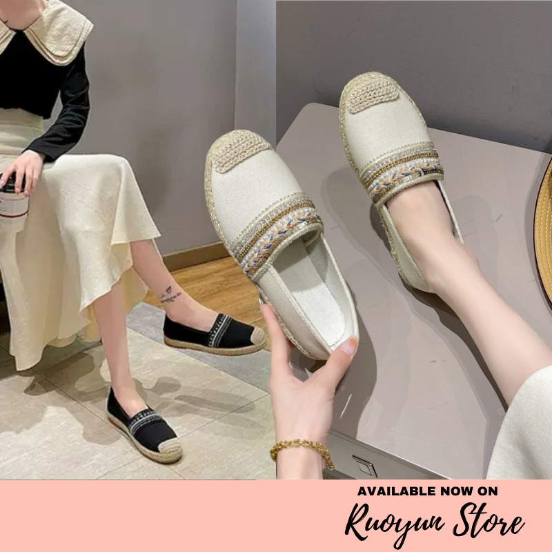 RYX - Vitiom Embroidery Slip-On Sepatu Wanita Fashion Casual - Ori Import