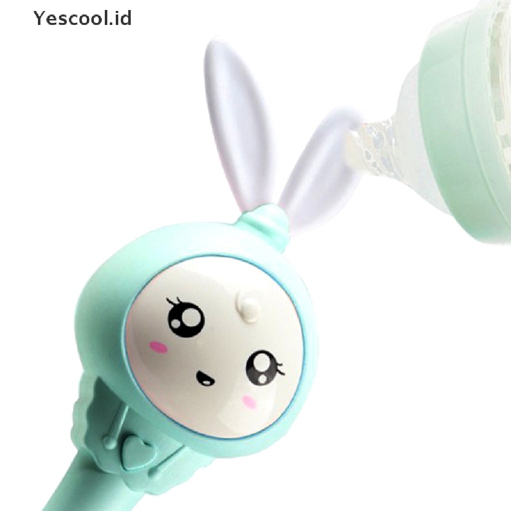 (Yescool) Mainan Rattle Genggam Bentuk Kelinci Dengan Musik Untuk Bayi