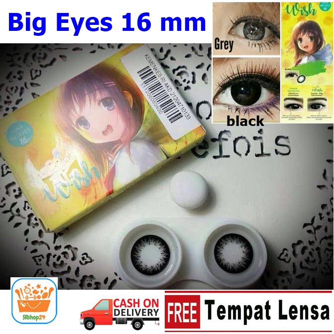 SOFTLENS TRUE COLOR WISH NORMAL BIG EYES 16mm GRATIS TEMPAT SOFLEN