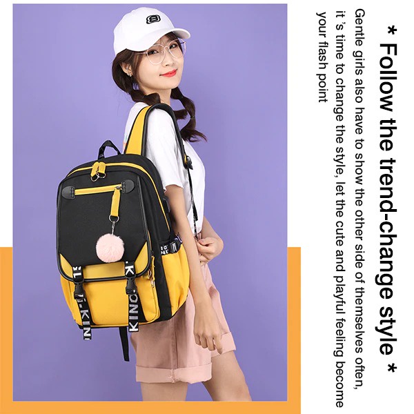 TAS RANSEL SEKOLAH GADIS REMAJA HARAJUKI /BEST SELLER BISA BAYAR DI TEMPAT / BACKPACK TERMURAH