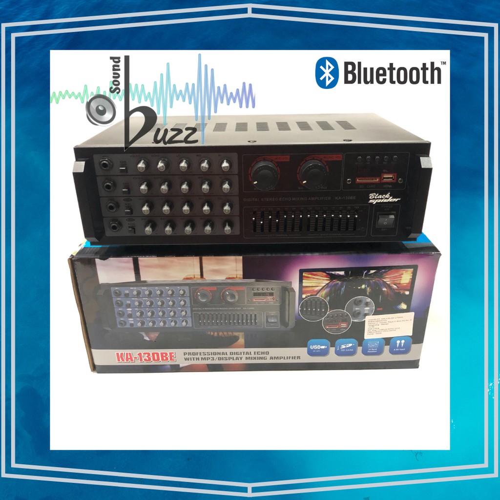 Black Spider Professional Digital Echo With Mp3 Display Mixing Amplifier KA 130BE + Bluetooth