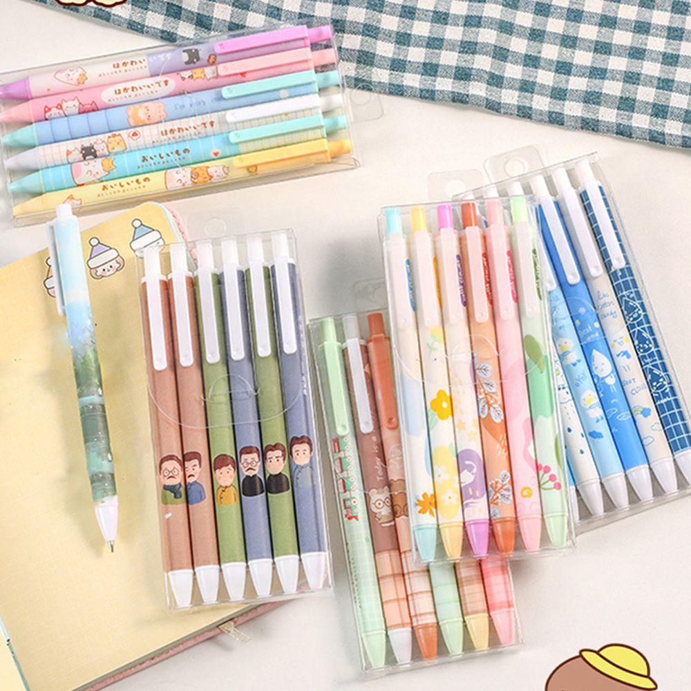 Populer 6PCS/Box Gel Pens Mutil-styles Alat Menulis Pena Tanda Tangan Kotak