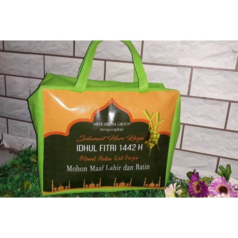 

Tas parcel lebaran sekolah model resleting banner marun