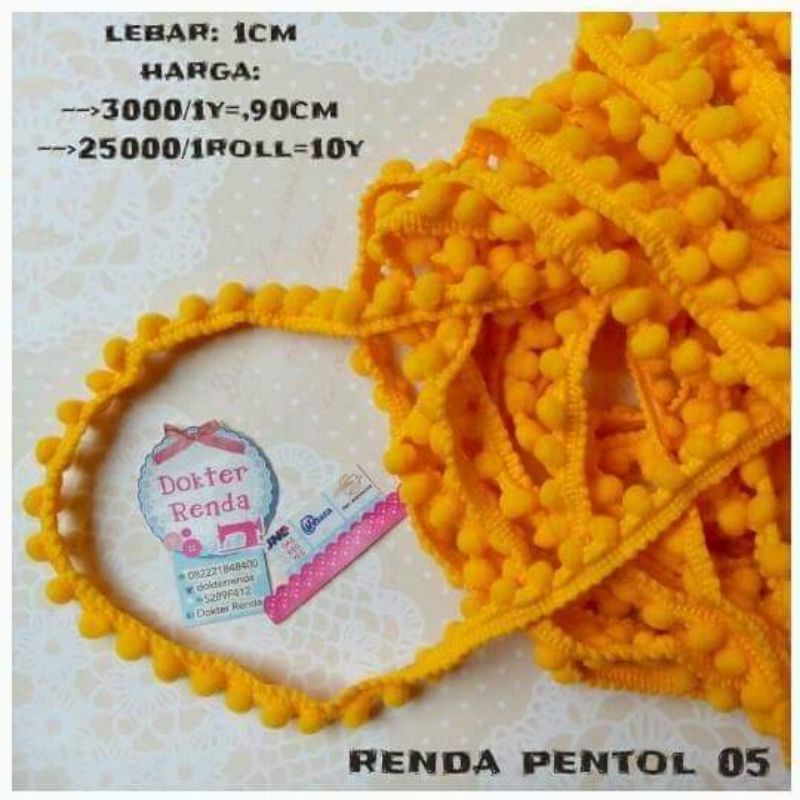 

renda pentol atau POMPOM 1cm