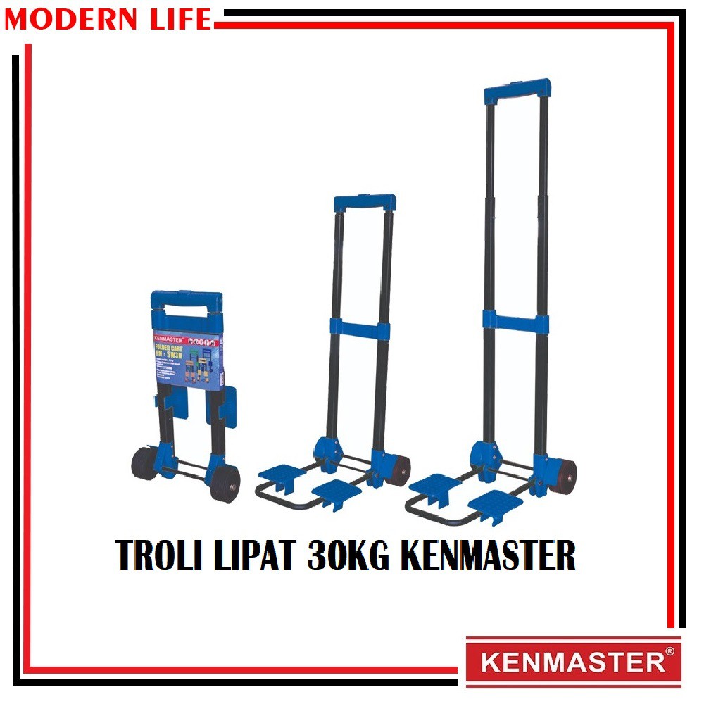 KENMASTER TROLI TROLLY LIPAT TAS BAGASI GALON BARANG 30KG SERBAGUNA