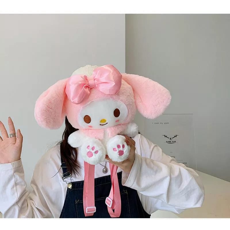 Diobrale - Tas Ransel Anak Gadis Imut Boneka Bulu Lucu Fashion Anak Murah Ransel Gendong Anak Perempuan Populer 2022