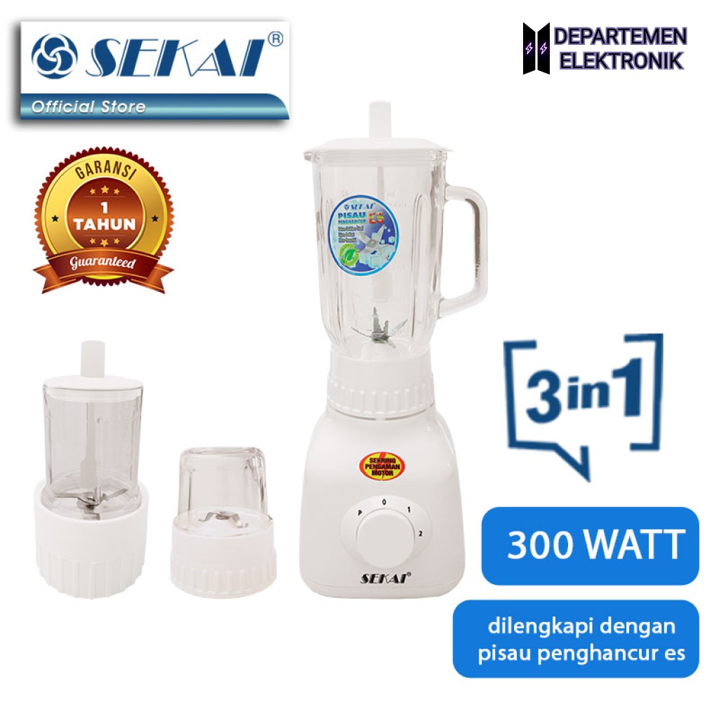 Blender Kaca Sekai BL 752 GL - 1 liter 3 in 1 MURAH BANGET / GARANSI RESMI