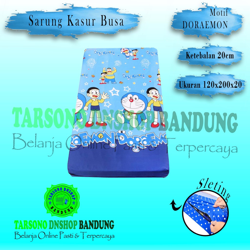 Sarung Kasur Busa Motif Doraemon Ukuran 120x200x20 | Tarsono Dnshop Bandung