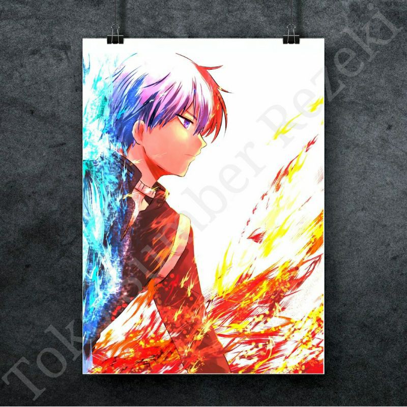 

Poster Anime Shoto Todoroki My Hero Academia Cartoon Canvas Paper A4