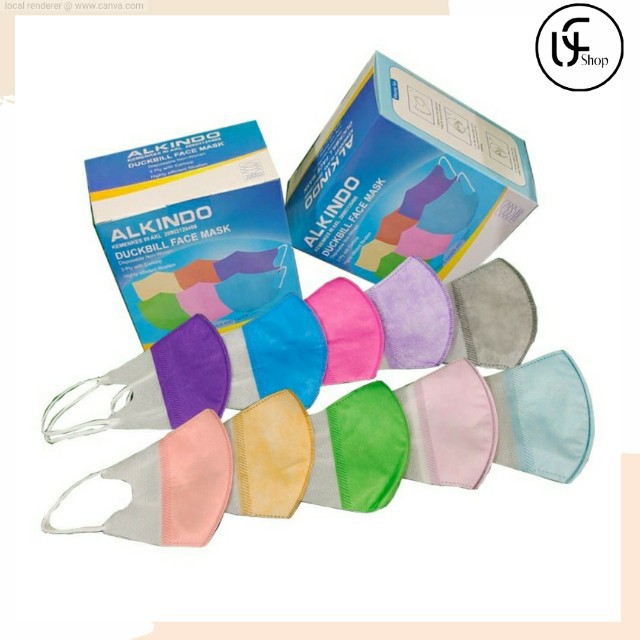 MASKER DUCKBILL WARNA WARNI ECER PER PCS | DUCKBILL MASK RAINBOW