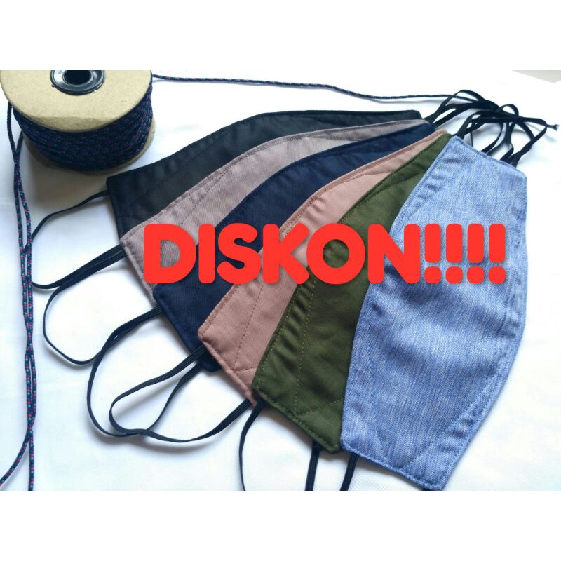 MASKER KAIN 4D 3 PLY/LAPIS+SLOT TISSU/ MASKER MURAH/EARLOOP/HEADLOOP/HIJAB MASKER POLOS