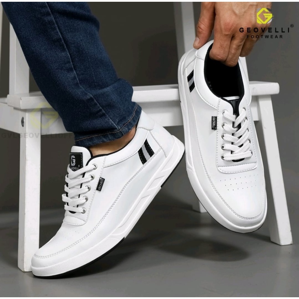 Promo Terbaru Sepatu Pria Geovelli Sepatu Sneakers Buat Olahraga Kasual Casual Cowok Trendy Putih