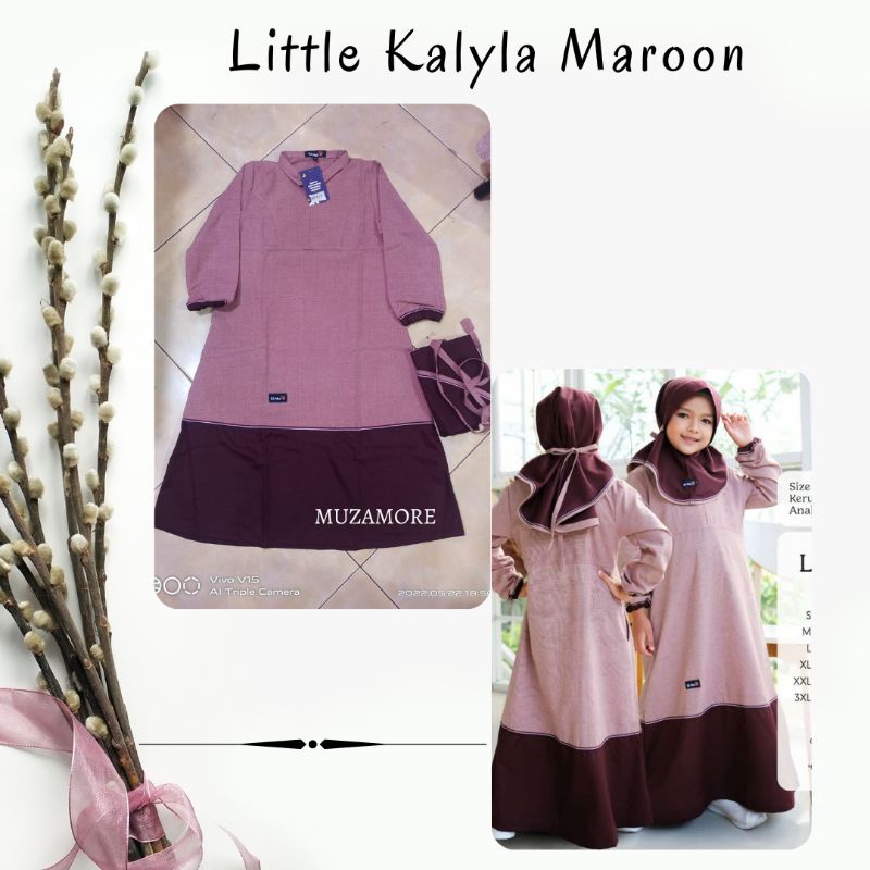 GAMIS MUTIF LITTLE KALYLA MAROON