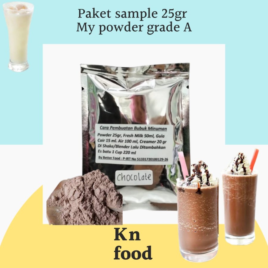 

PAKET SAMPEL 25 GR RASA CHOCOLATE MY POWDER MINUMAN GRADE A