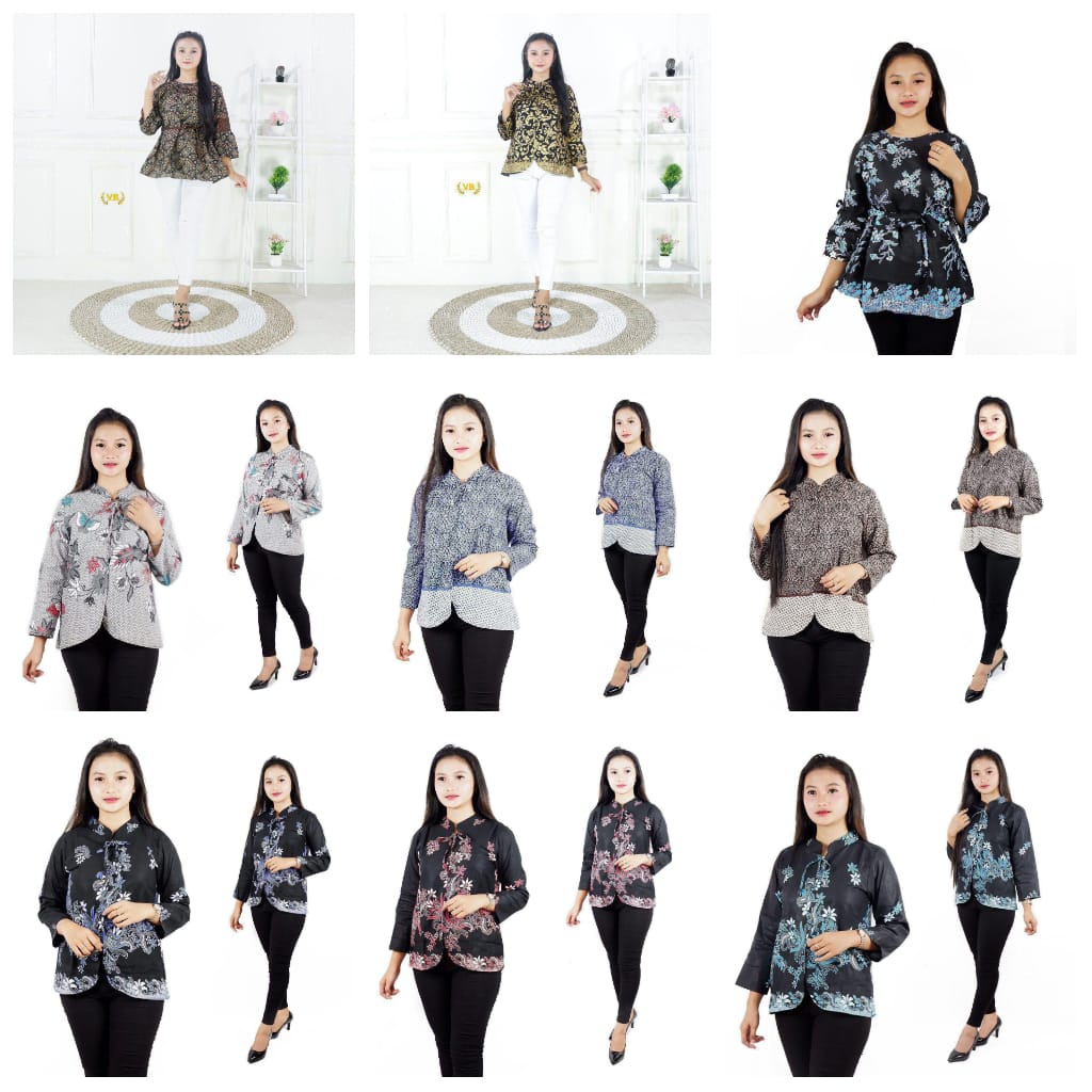 Atasan Batik Tunik/Blus/Blush Wanita M L XL Pakaian Wanita
