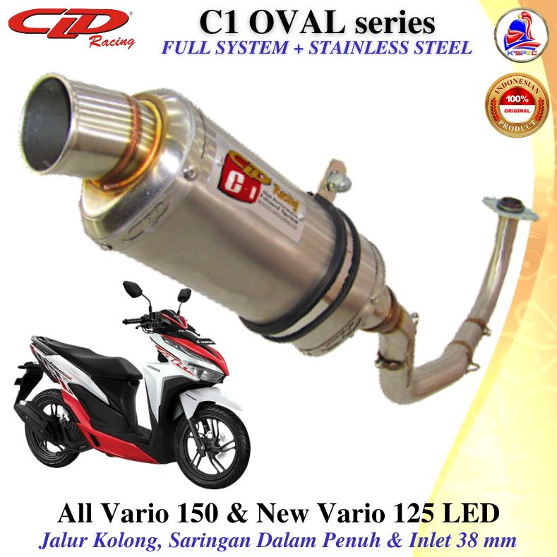 CLD Racing C1 OVAL Kolong ALL VARIO 150 & NEW VARIO 125 LED Knalpot Fullsystem