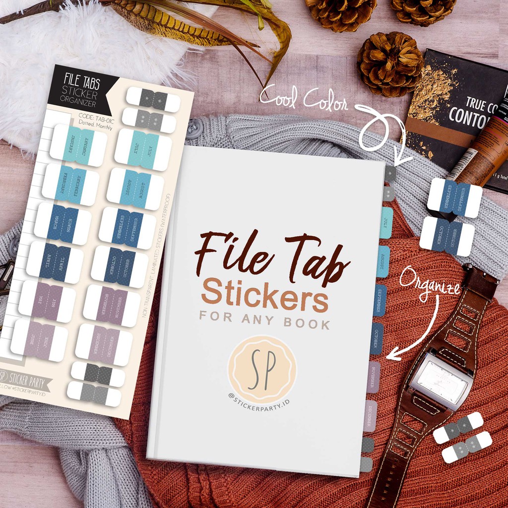 

[Sticker Party] Sticker Folder File Tab Sticker Organizer DIY Biru Ungu (TAB01C)