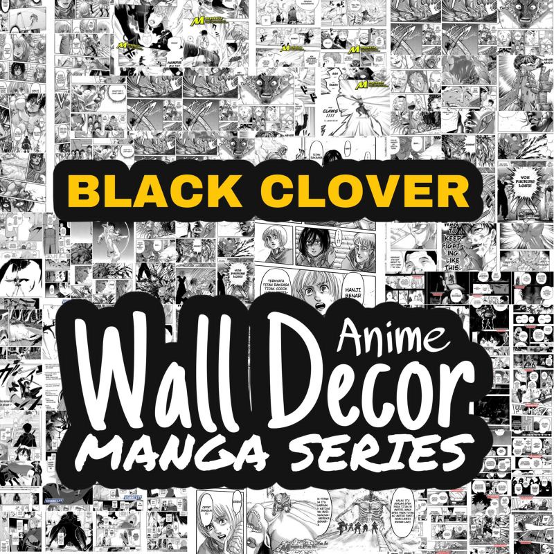 Black Clover Wall Decor | Sticker Dinding | Poster Anime | Manga Poster Dinding A4-A5-A6
