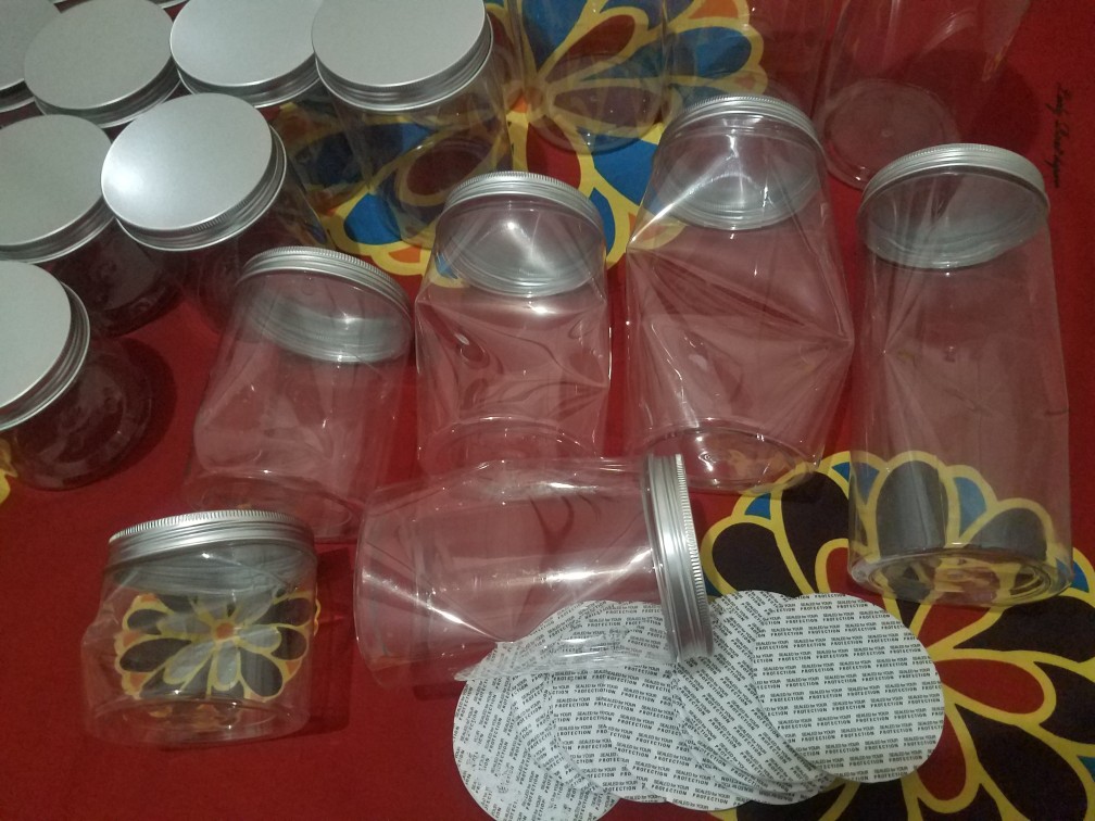Pet Plastic Jar Bottle Honey Jar Transparent Food Jar Biscuit Jar Packing Sealing Jar Tea Pot(silver Cover Free Gasket)