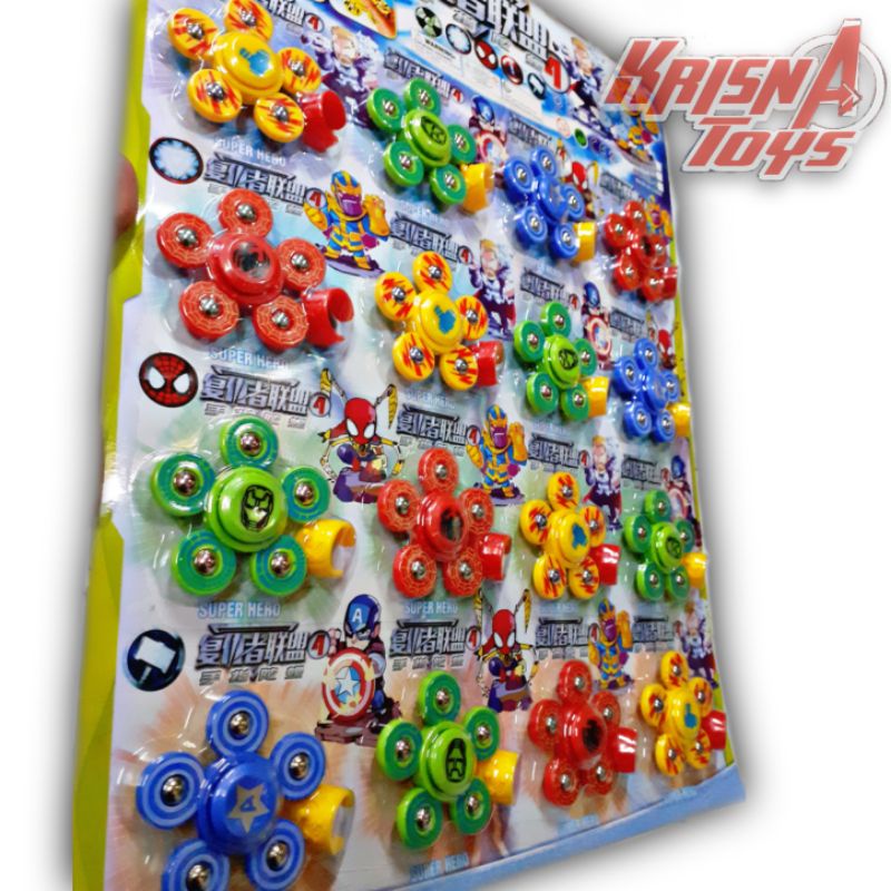 MAINAN ANAK SPINNER IMPORT KARAKTER AVENGERS isi 16pcs/Lembar