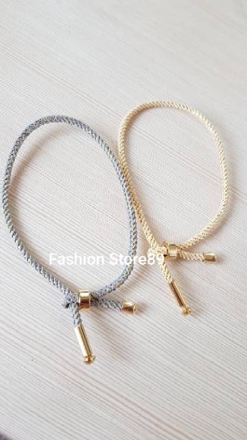 Gelang tali inisial/ gelang charm tali / gelang inisal nama tali titanium import / gelang serut tali