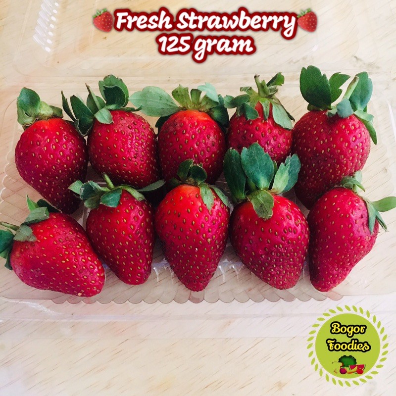 

Strawberry Segar 125 Gram - Fresh Strawberry - Strawberry Bogor Foodies