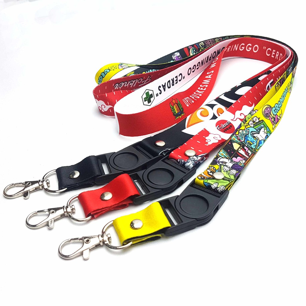 tali lanyard print sublim 2cm cetak 2 muka  / tali id card printing dua cm cetak dua muka / nametag